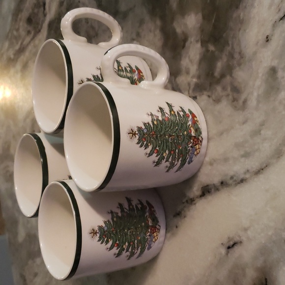 Cuthbertson Original Christmas Tree Made in England Coffee Mug Set Of 4 #2 - Picture 1 of 6